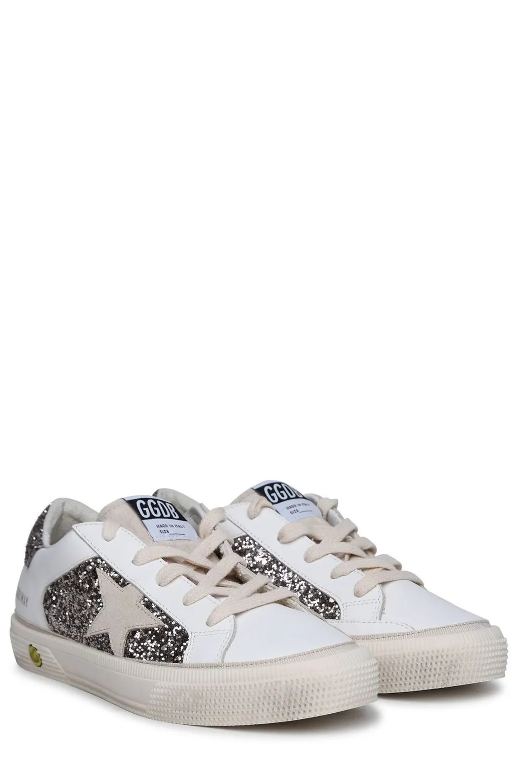 Golden Goose Kids N May Star Glittered Sneakers