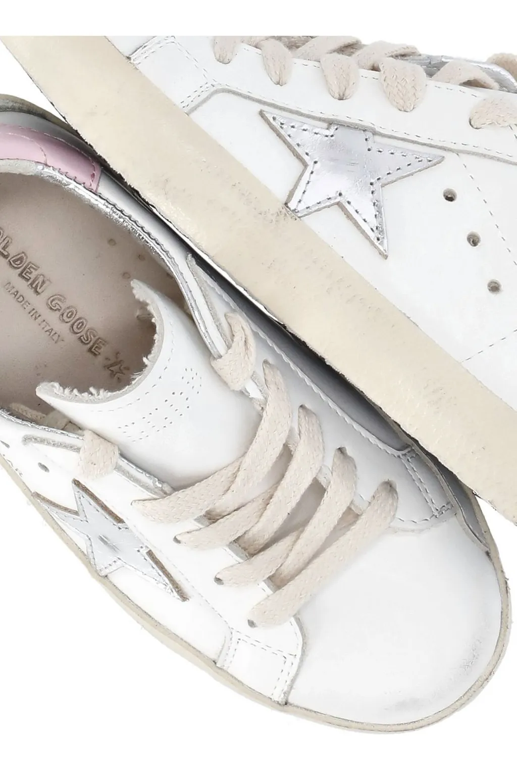 Golden Goose Kids Patch Embellished Lace-Up Sneakers