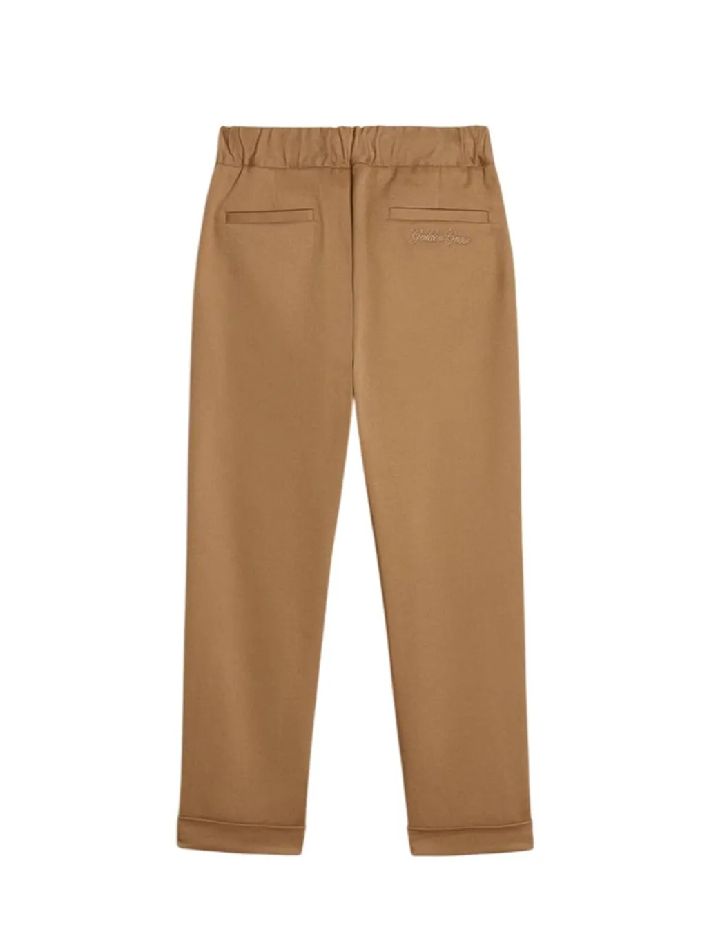 Golden Goose Kids Folded-Hem Logo Embroidered Trousers