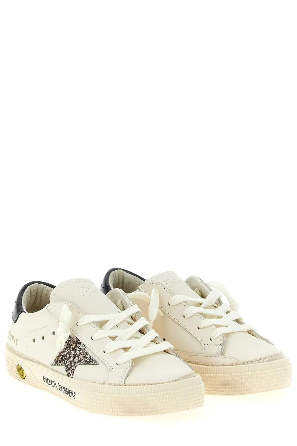 Golden Goose Kids Glitter Star Patch May Sneakers