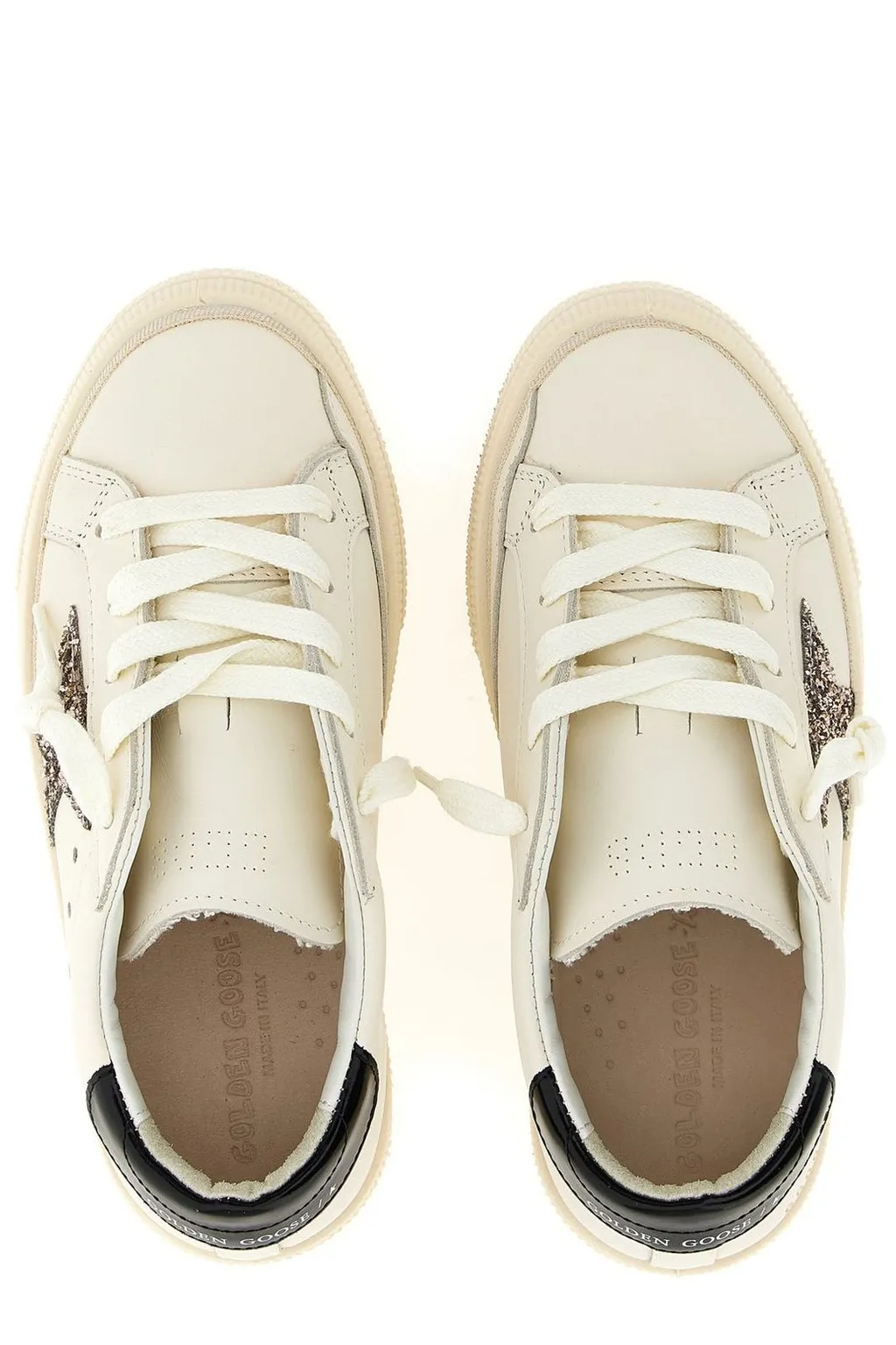 Golden Goose Kids Glitter Star Patch May Sneakers