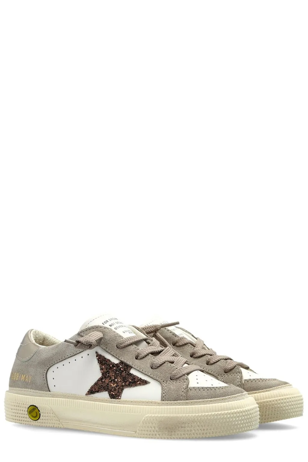 Golden Goose Kids May Star-Glittered Lace-Up Sneakers