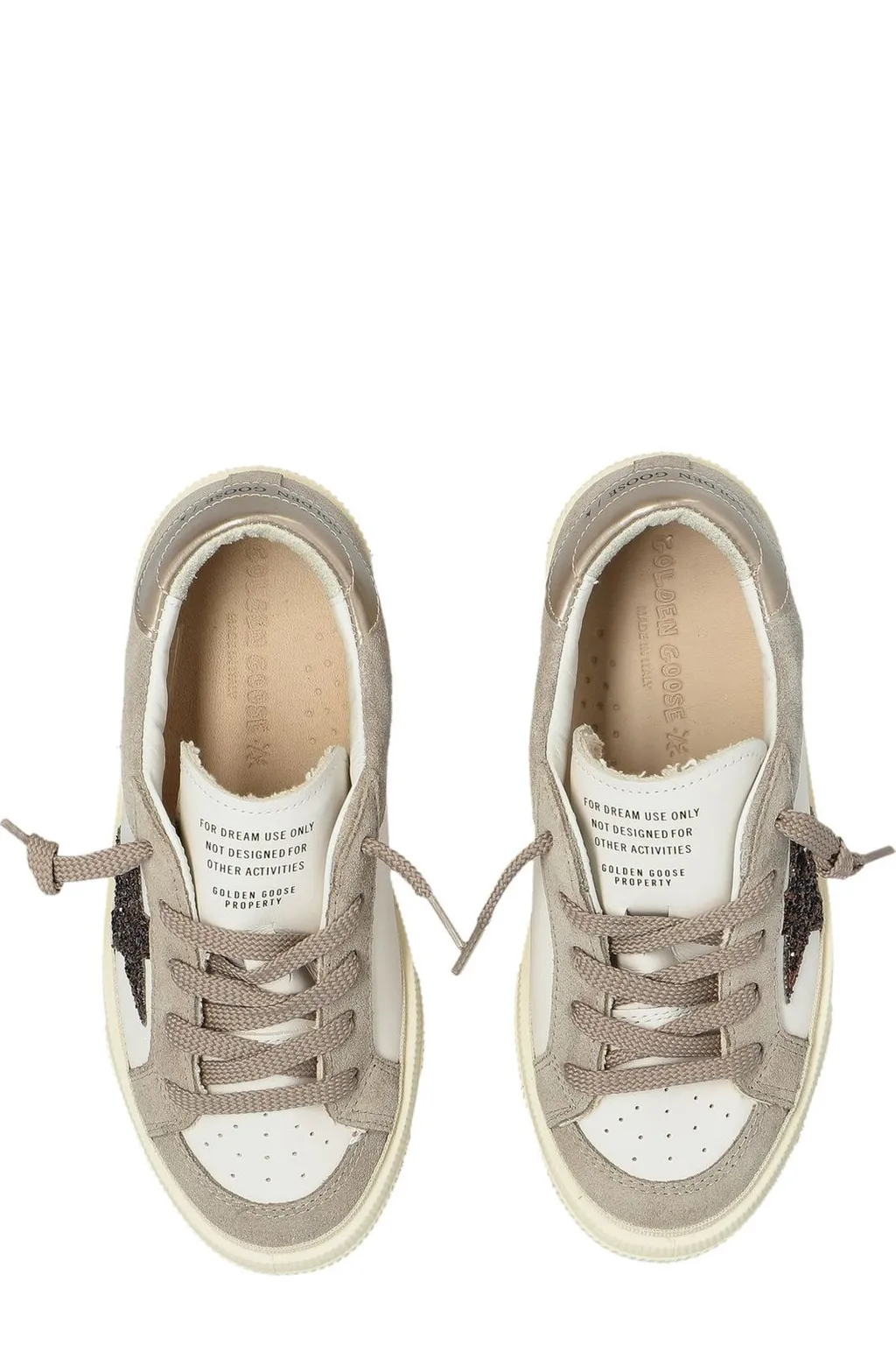 Golden Goose Kids May Star-Glittered Lace-Up Sneakers