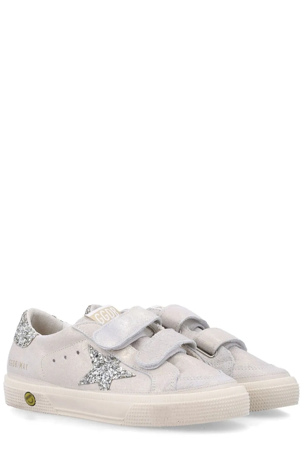 Golden Goose Kids May School Glittered Touch-Strap Sneakers