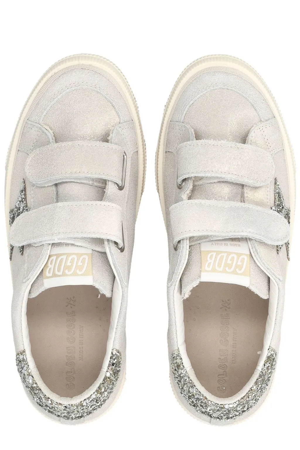 Golden Goose Kids May School Glittered Touch-Strap Sneakers