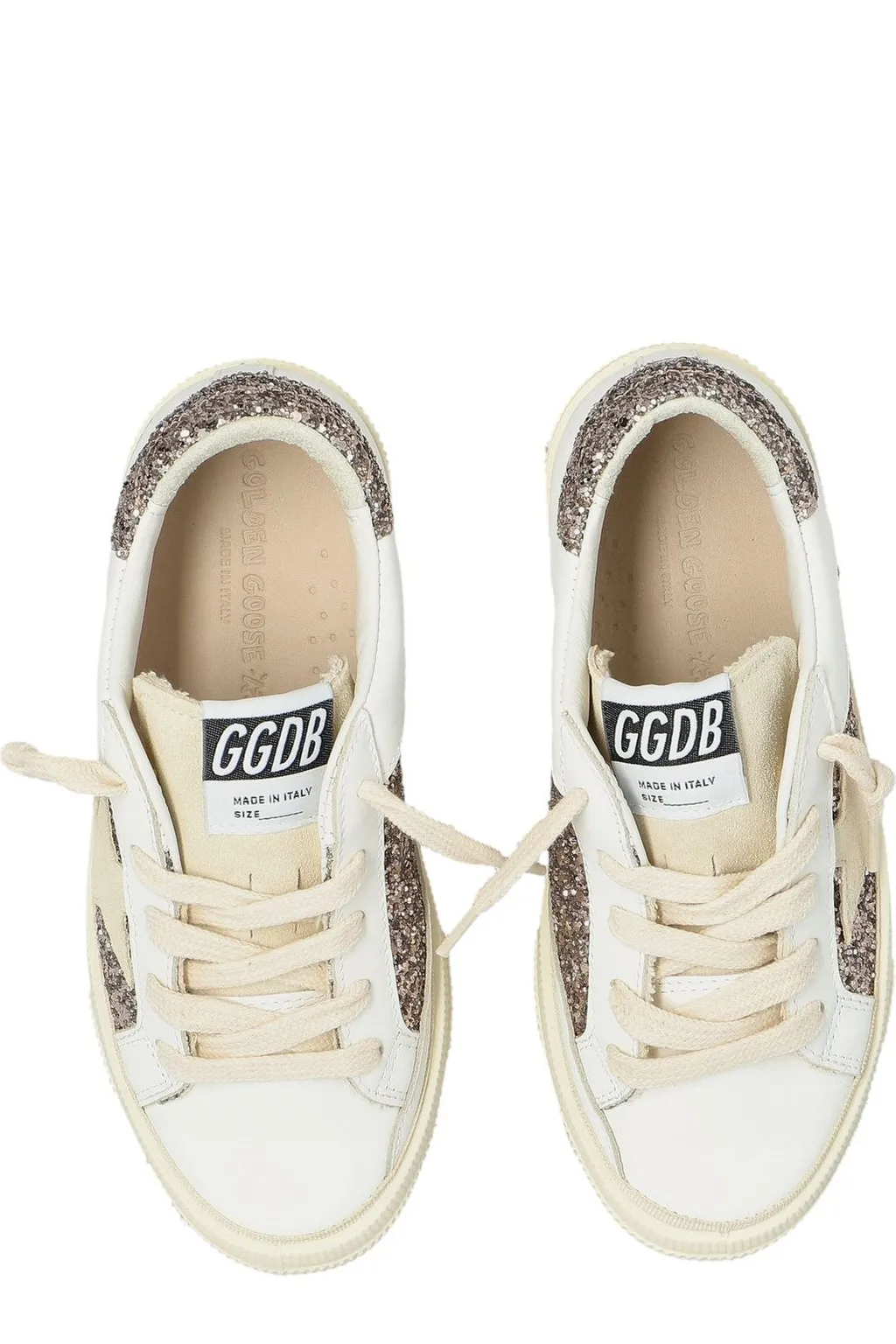 Golden Goose Kids Glitter-Detailed Round Toe Sneakers