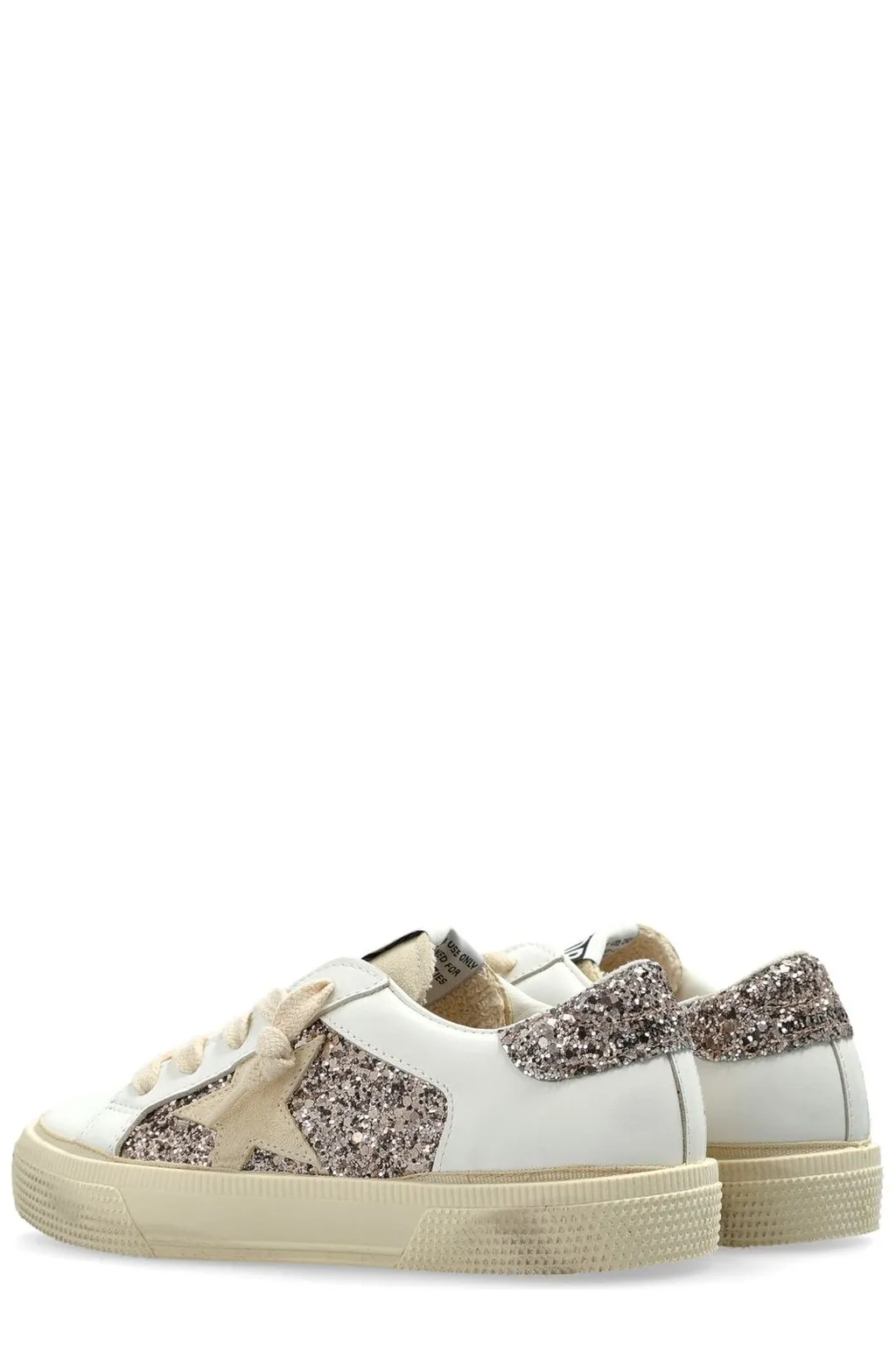 Golden Goose Kids Glitter-Detailed Round Toe Sneakers