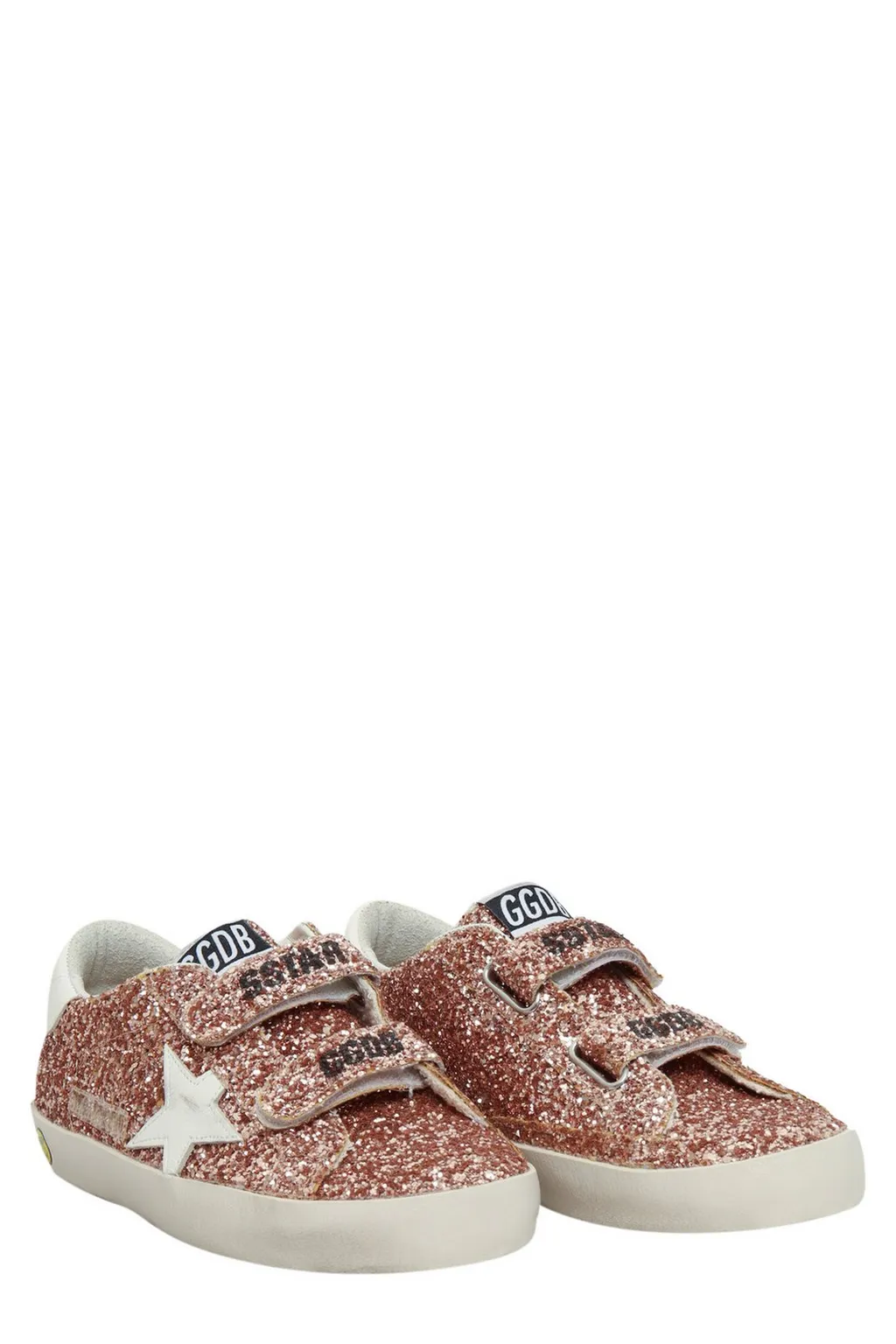 Golden Goose Kids Old School Glittered Touch Strap Sneakers