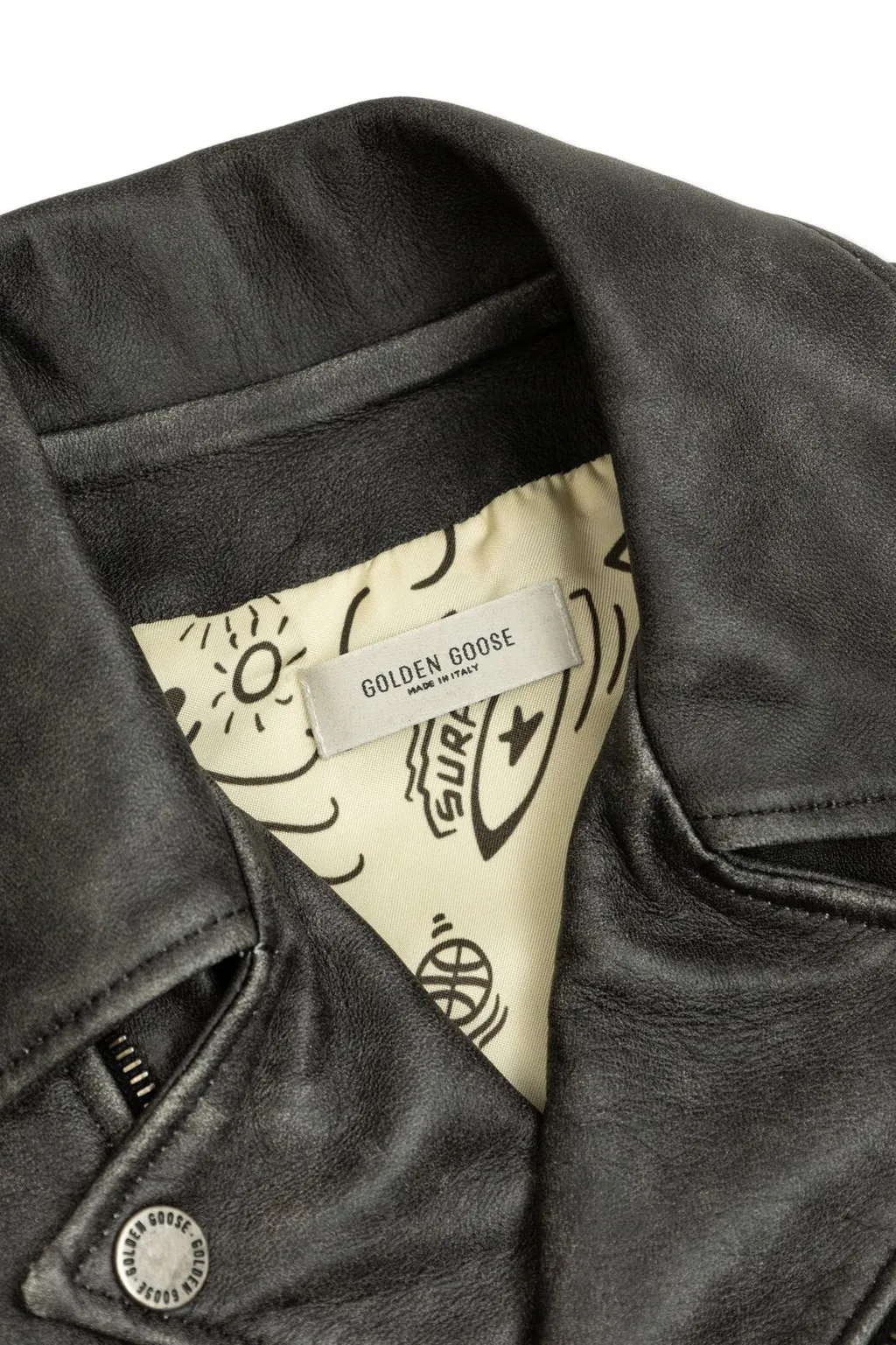 Golden Goose Kids Zipped Leather Jacket