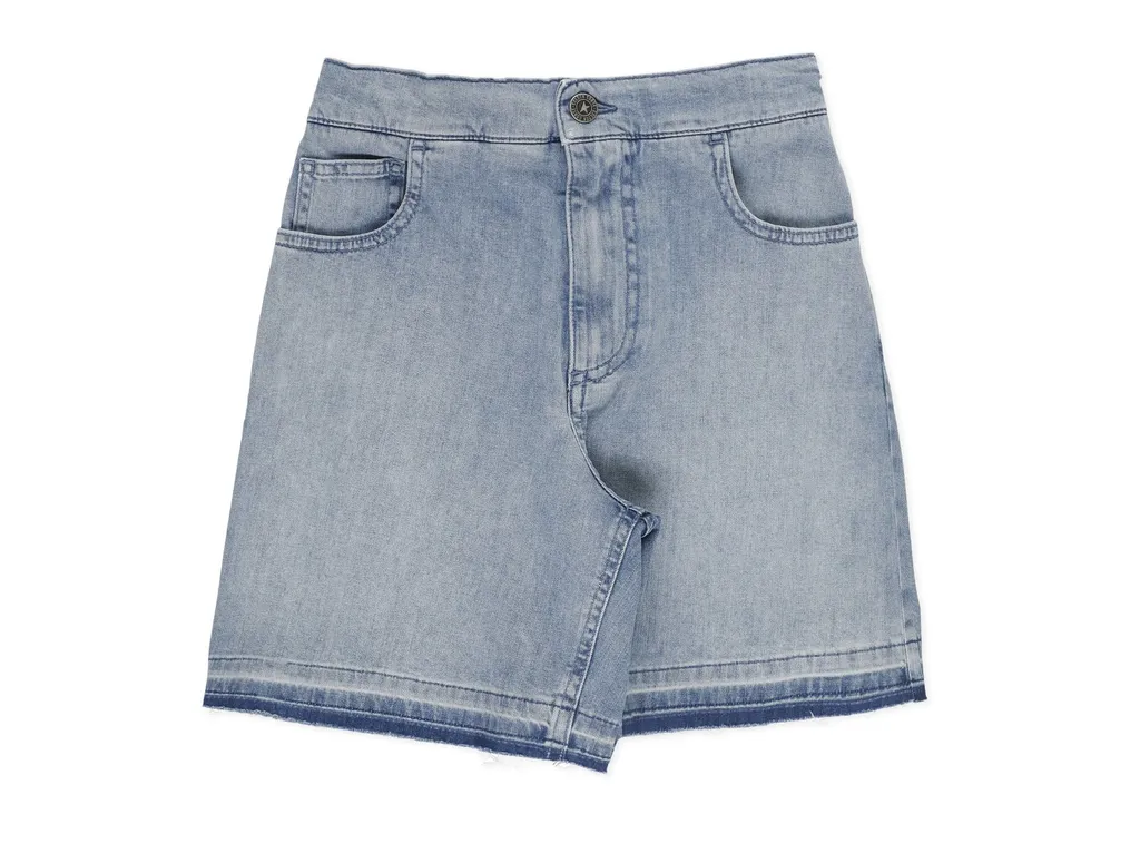 Golden Goose Kids Logo Embroidered Denim Shorts