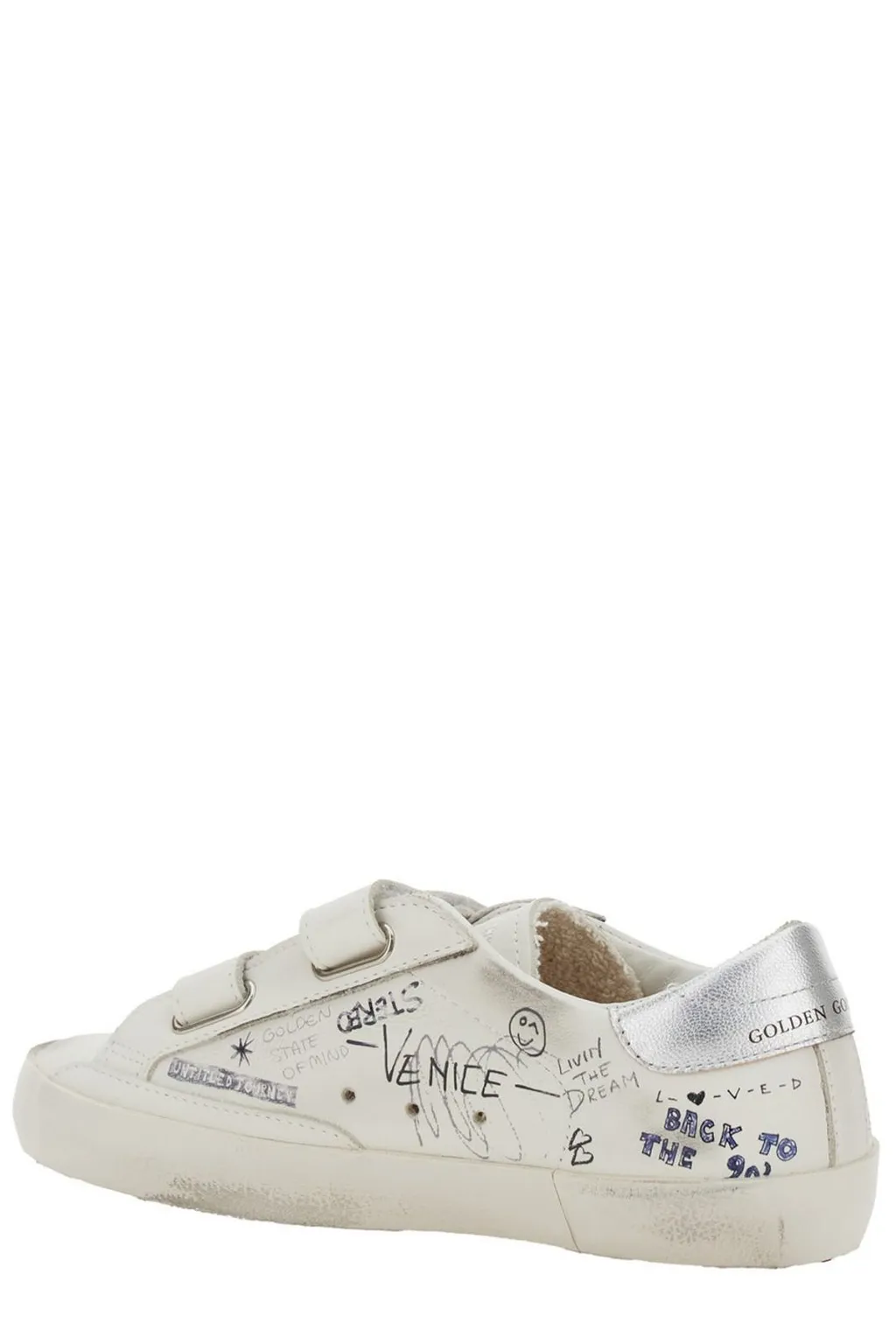 Golden Goose Kids Old School Glitter Text-Printed Sneakers