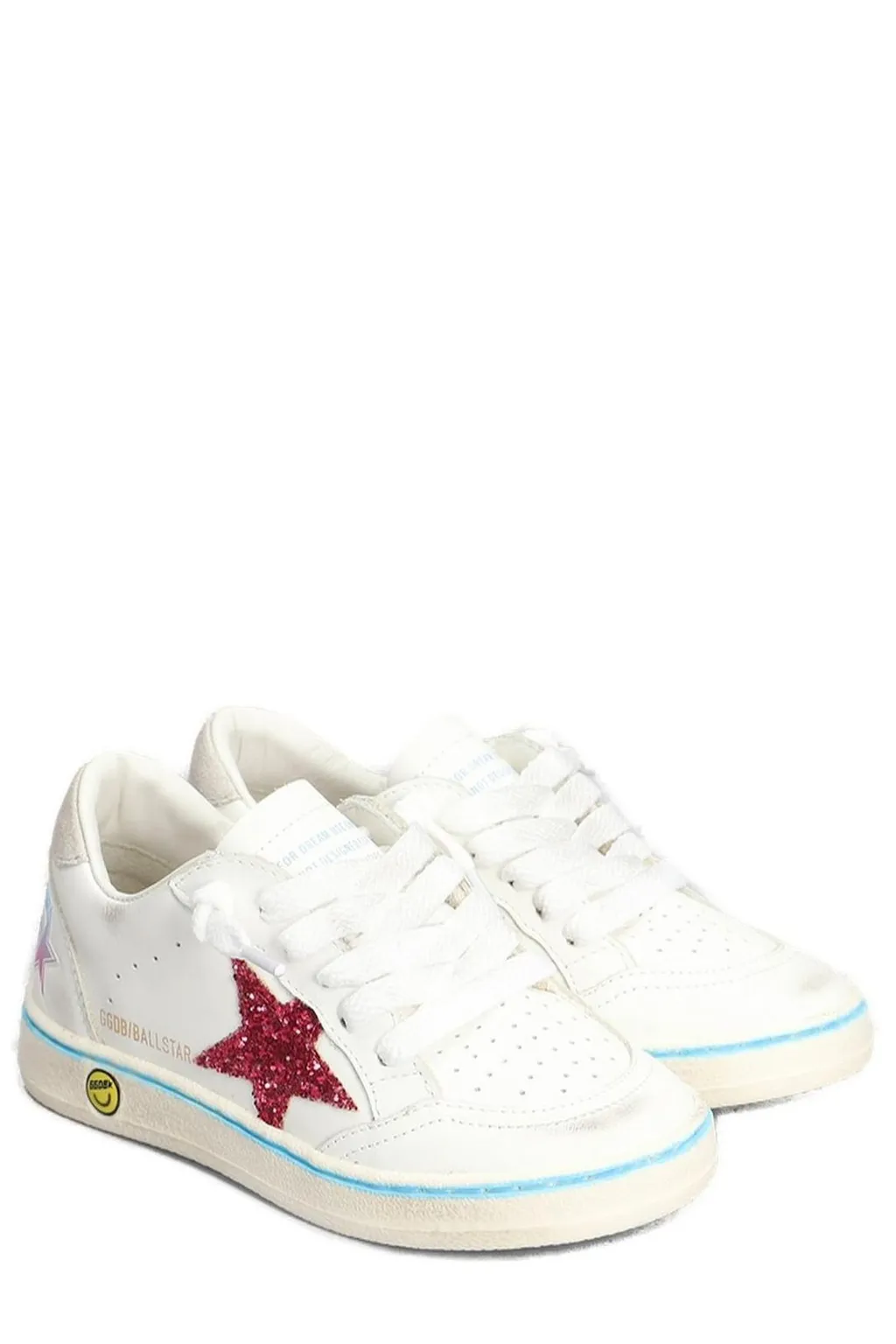 Golden Goose Kids Ball Star New Glitter Embellished Sneakers