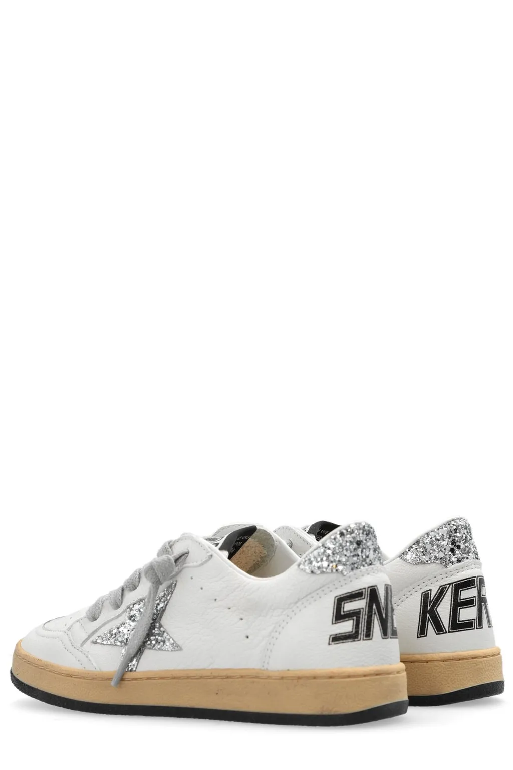 Golden Goose Kids Ball Star Glittered Lace-Up Sneakers