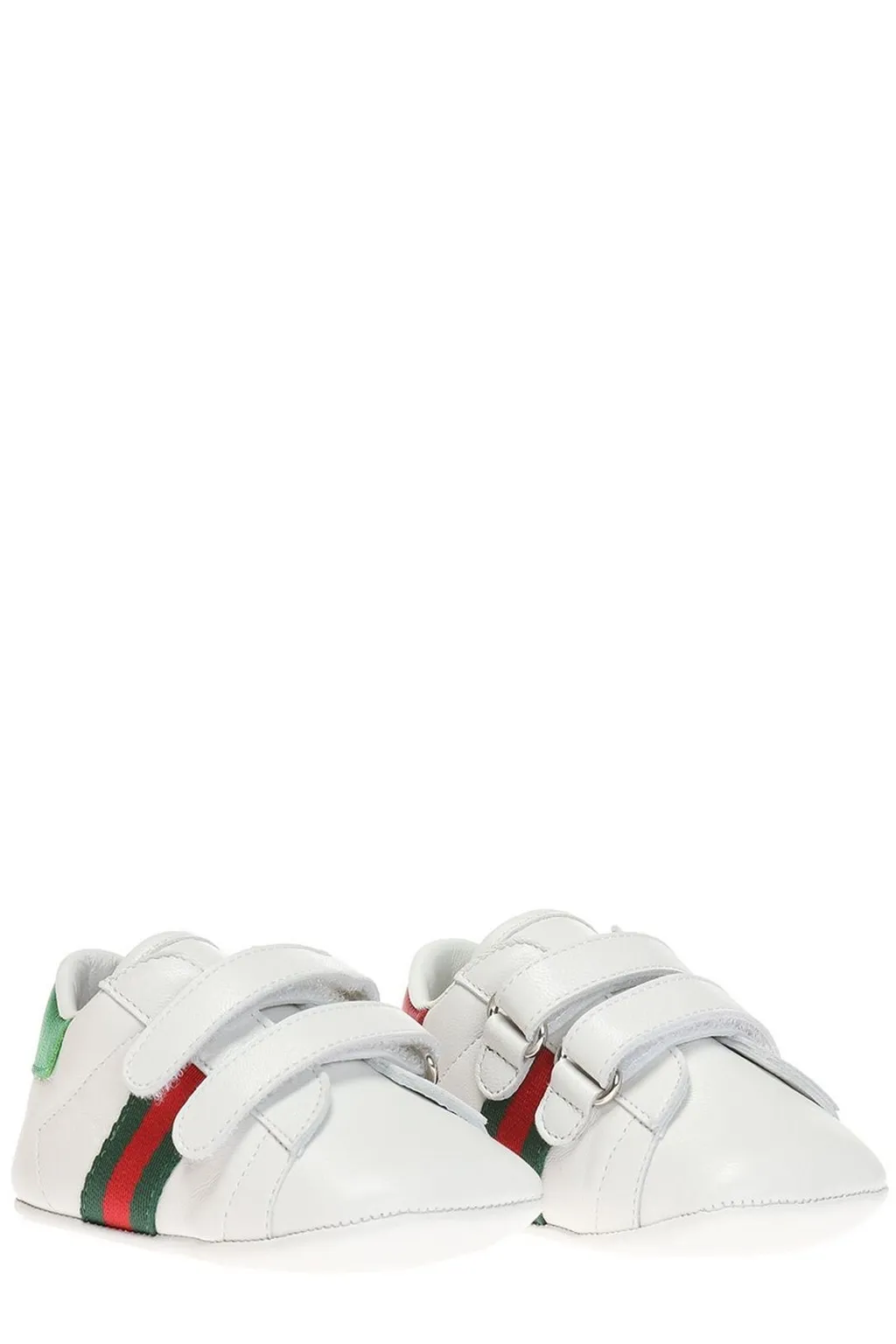Gucci Kids Round Toe Double Strap Sneakers