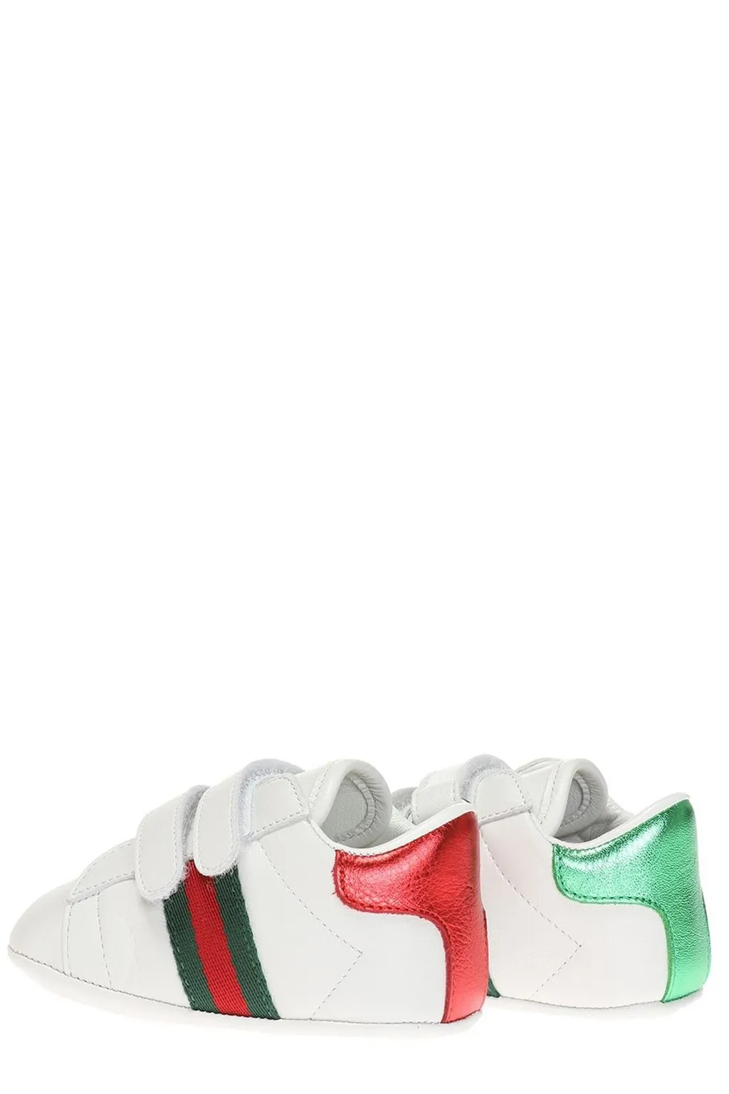 Gucci Kids Round Toe Double Strap Sneakers