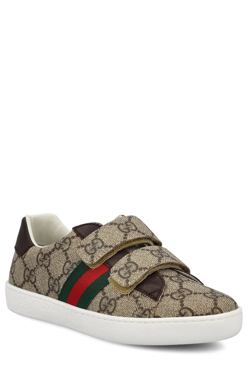 Gucci Kids Ace Gg Supreme Round Toe Sneakers