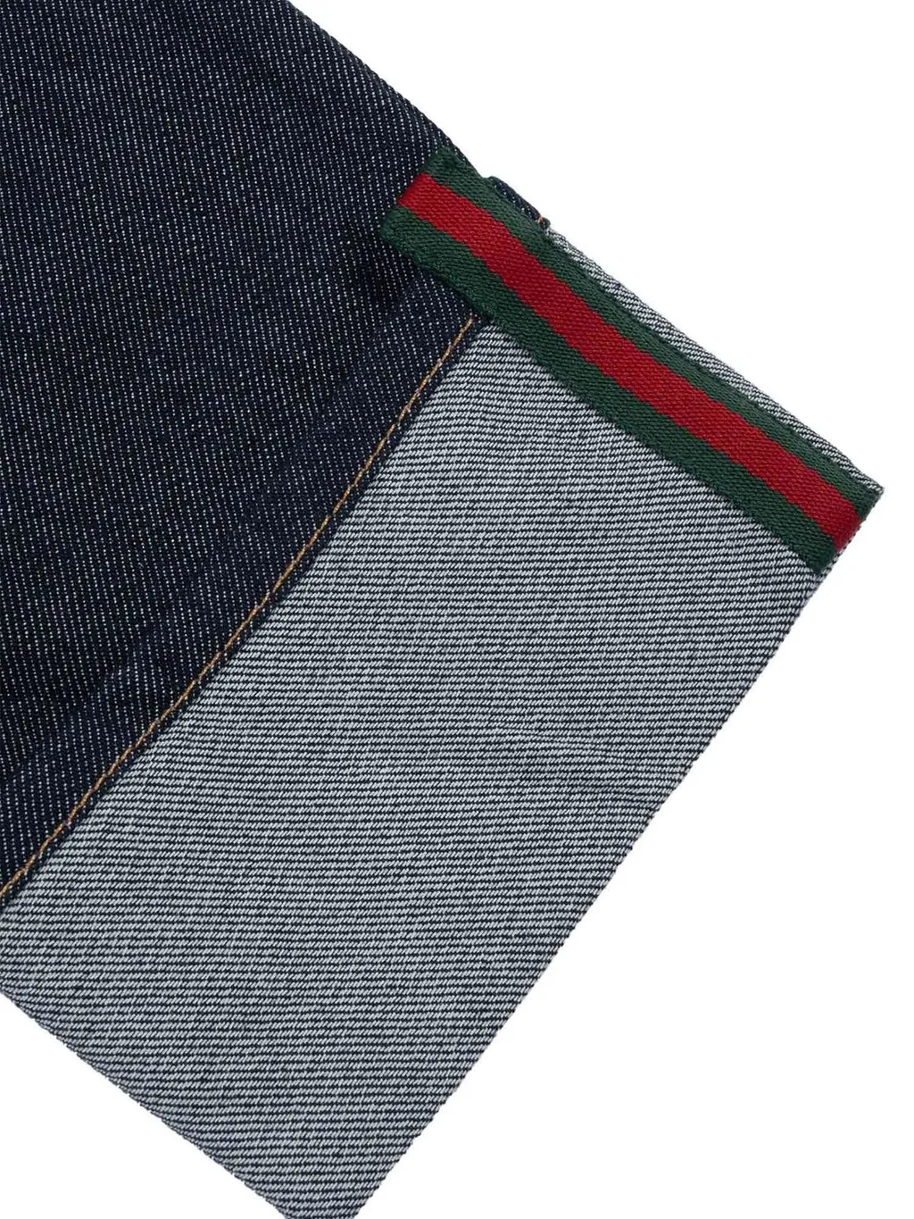 Gucci Kids Web Striped Turn-Up Hem Jeans