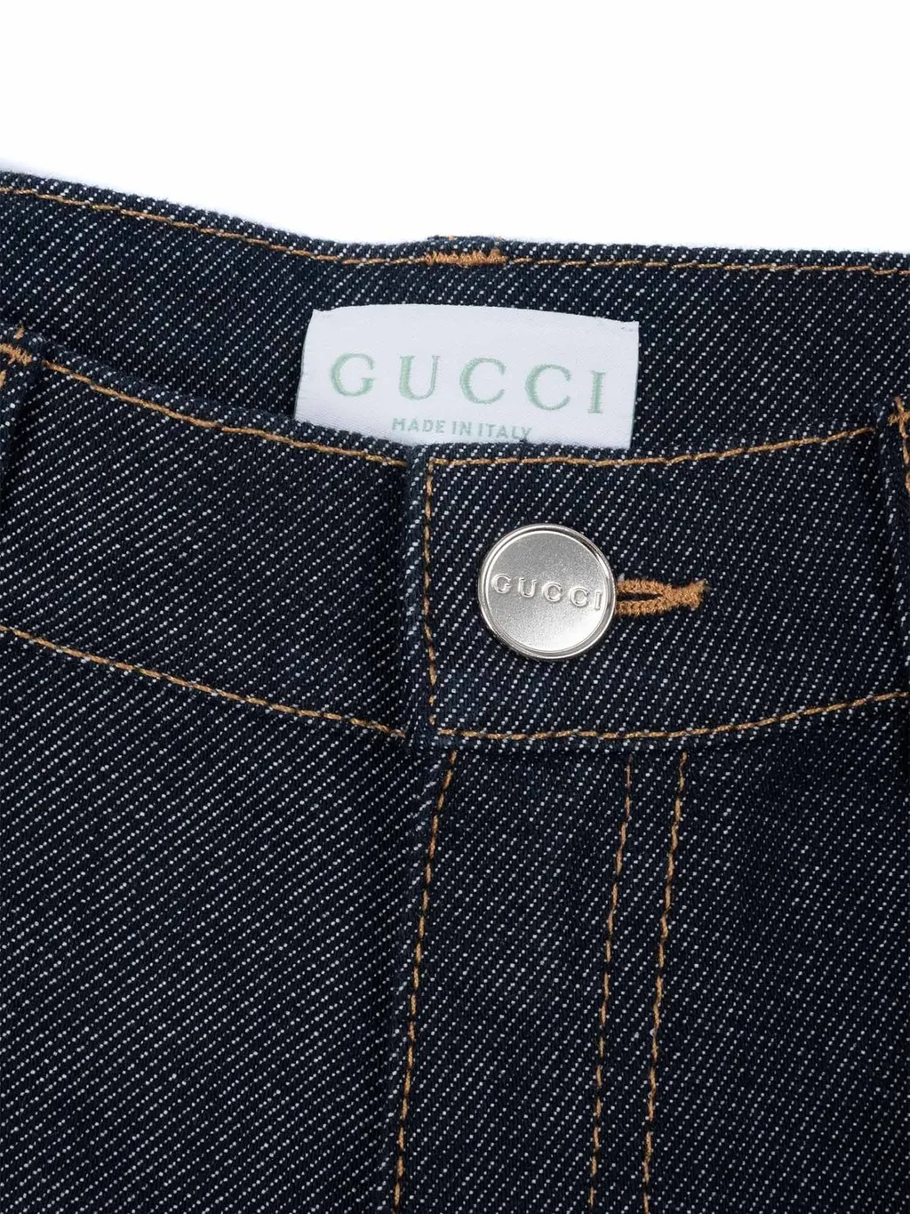 Gucci Kids Web Striped Turn-Up Hem Jeans