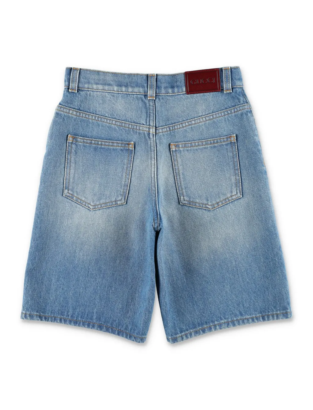 Gucci Kids Web Detailed Denim Shorts