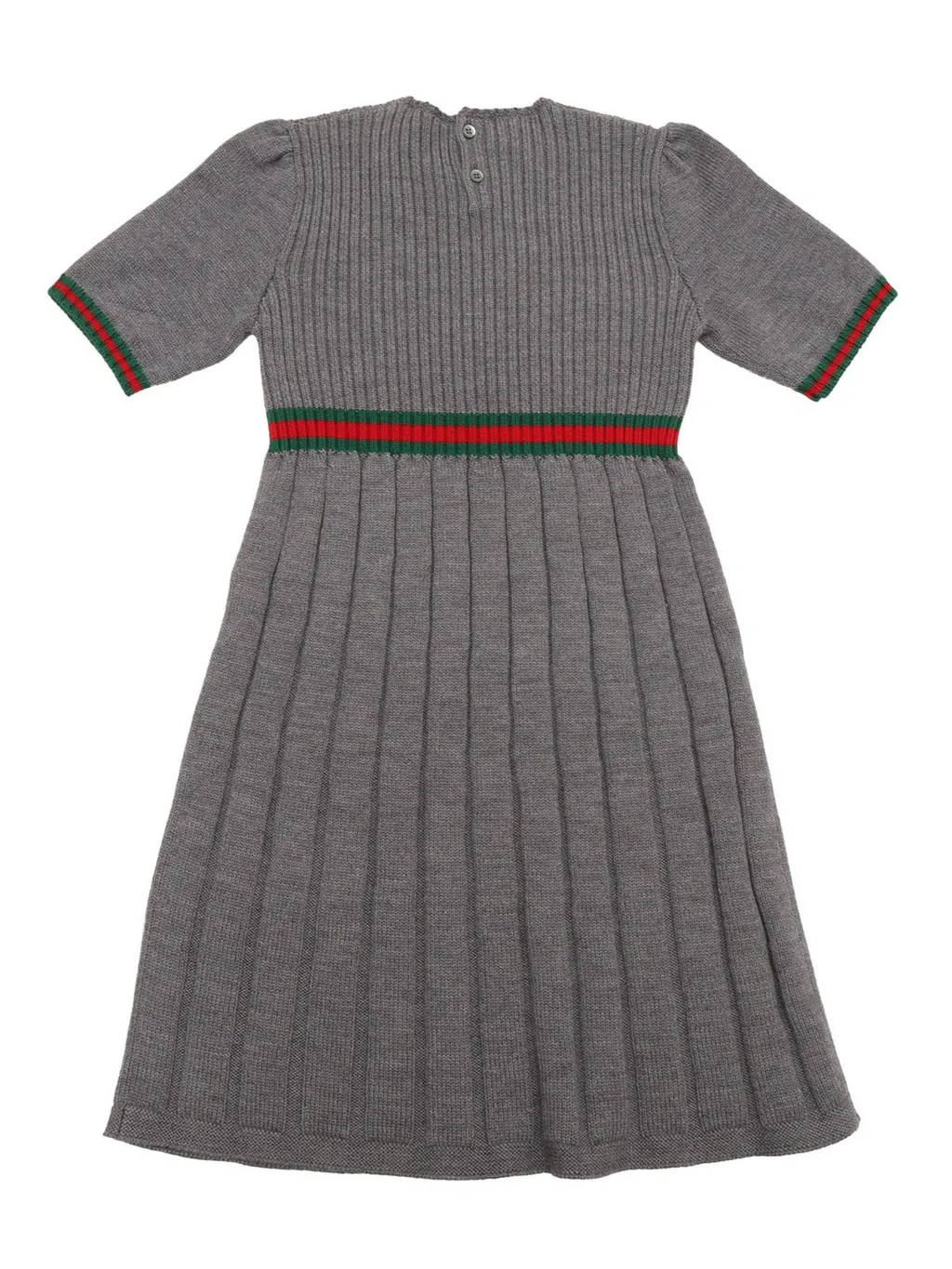 Gucci Kids Pleated Crewneck Ribbed-Knit Dress