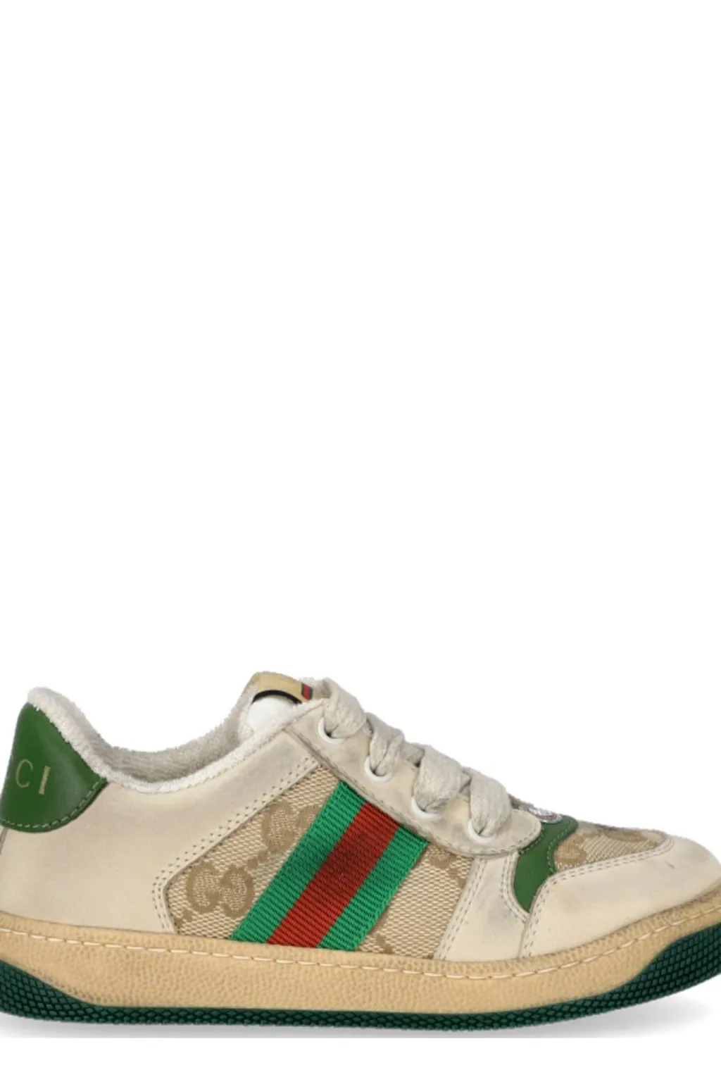 Gucci Kids Screener Round Toe Lace-Up Sneakers