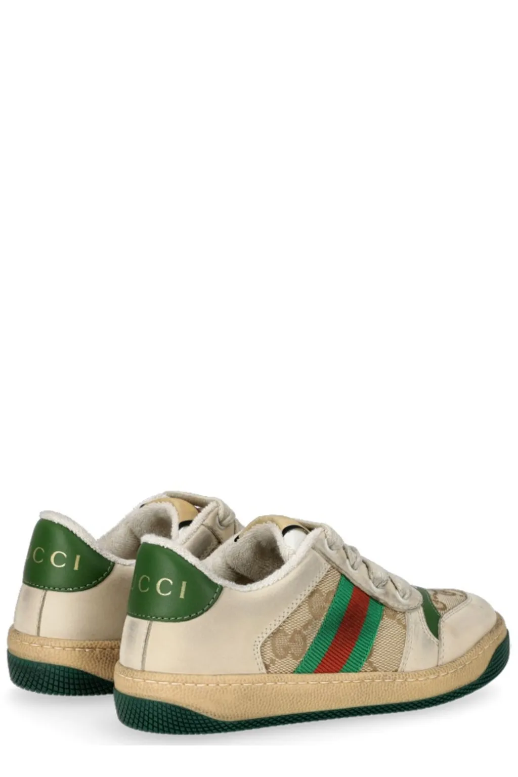 Gucci Kids Screener Round Toe Lace-Up Sneakers