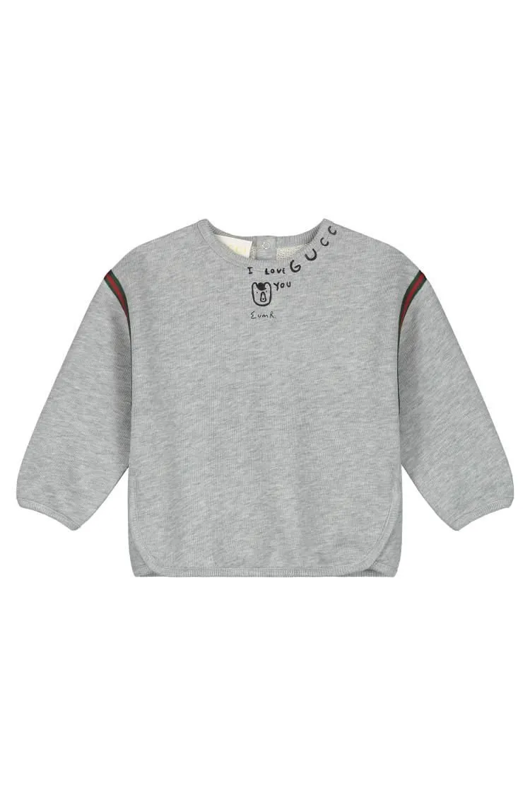 Gucci Kids X Euan Roberts Web-Stripe Crewneck Sweatshirt