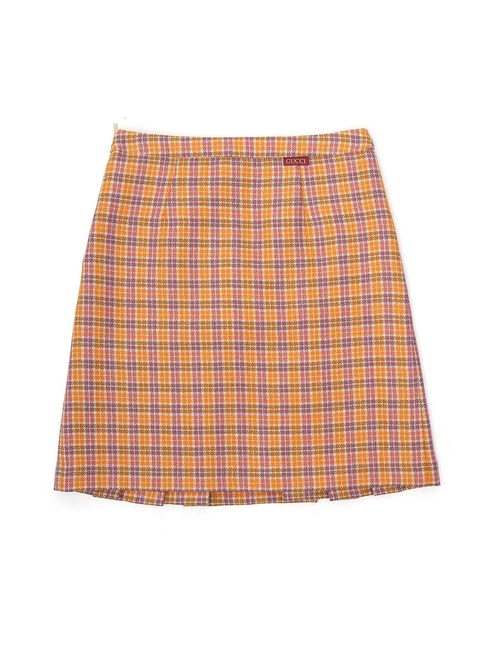 Gucci Kids Checked Logo Patch Skirt