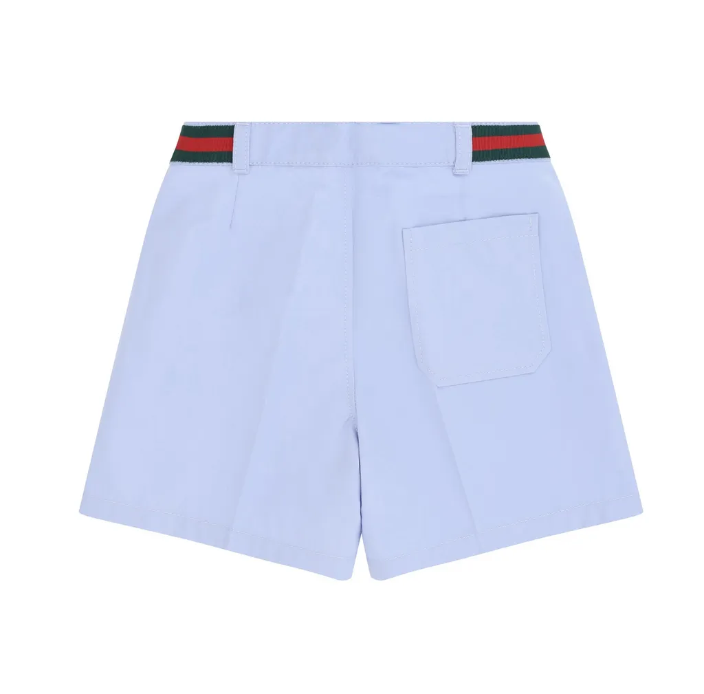 Gucci Kids Web-Stripe Button Detailed Shorts