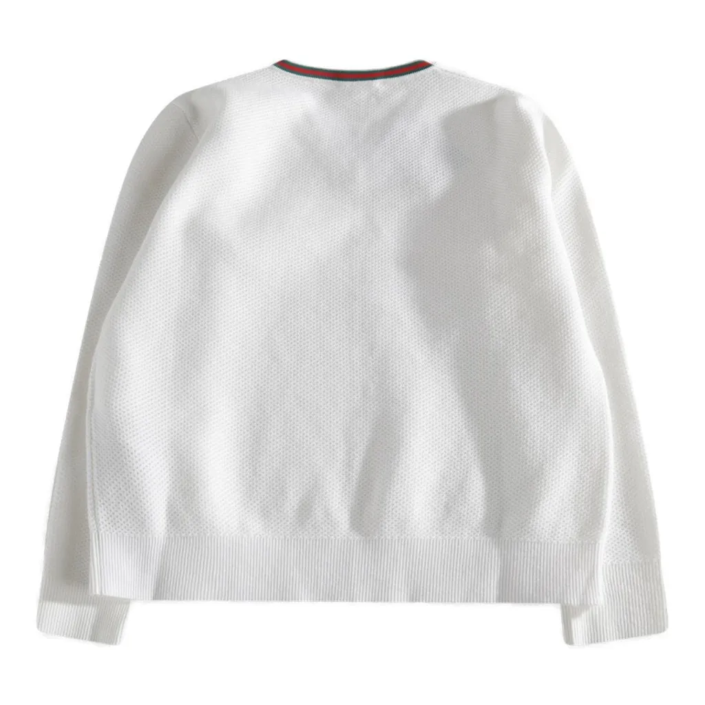 Gucci Kids Web-Stripe V-Neck Sweatshirt