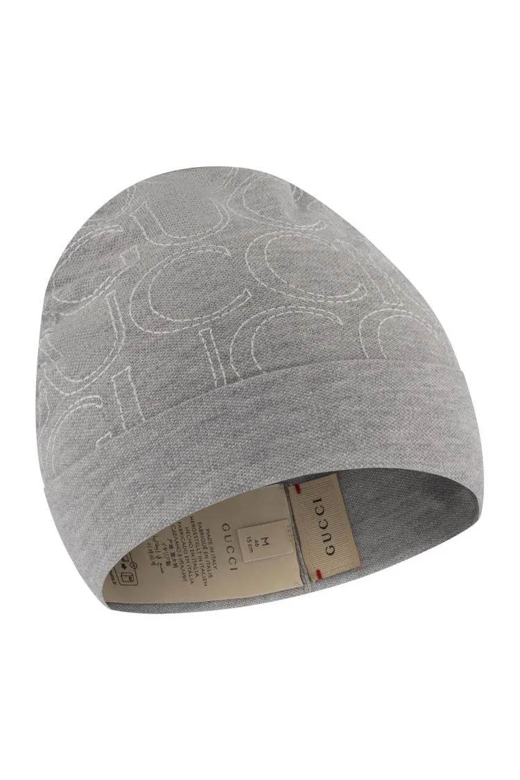 Gucci Kids Logo Embroidered Turn-Up Brim Beanie