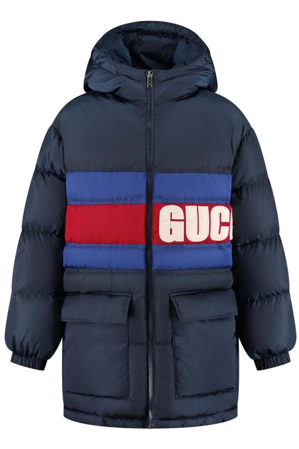 Gucci Kids Logo Printed Zip-Up Hooded Jacket