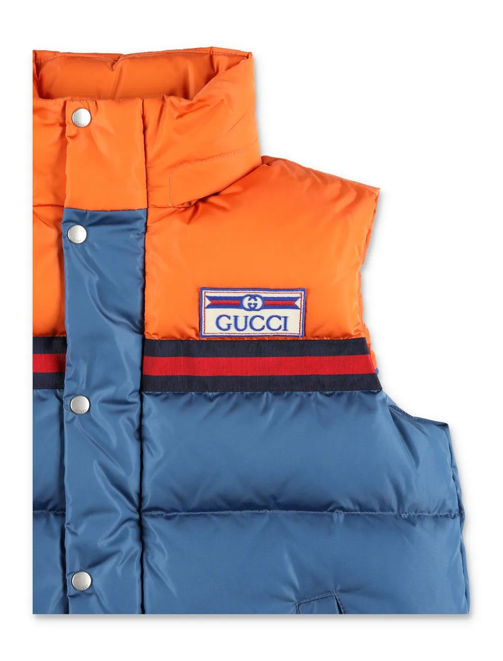 Gucci Kids Web-Stripe High Neck Sleeveless Gilet