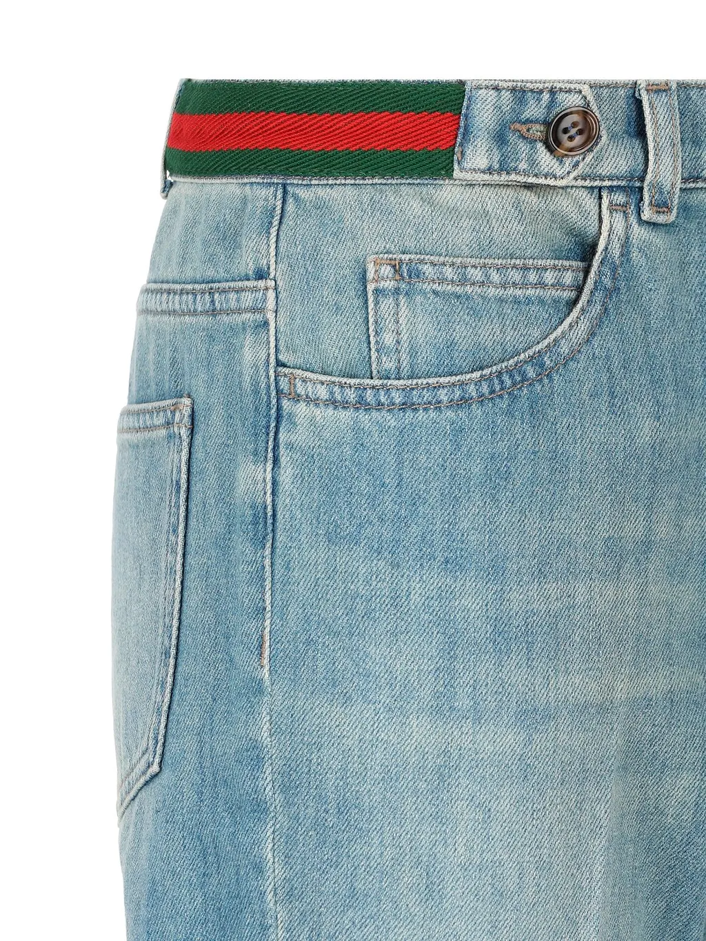 Gucci Kids Button Detailed Straight Leg Jeans