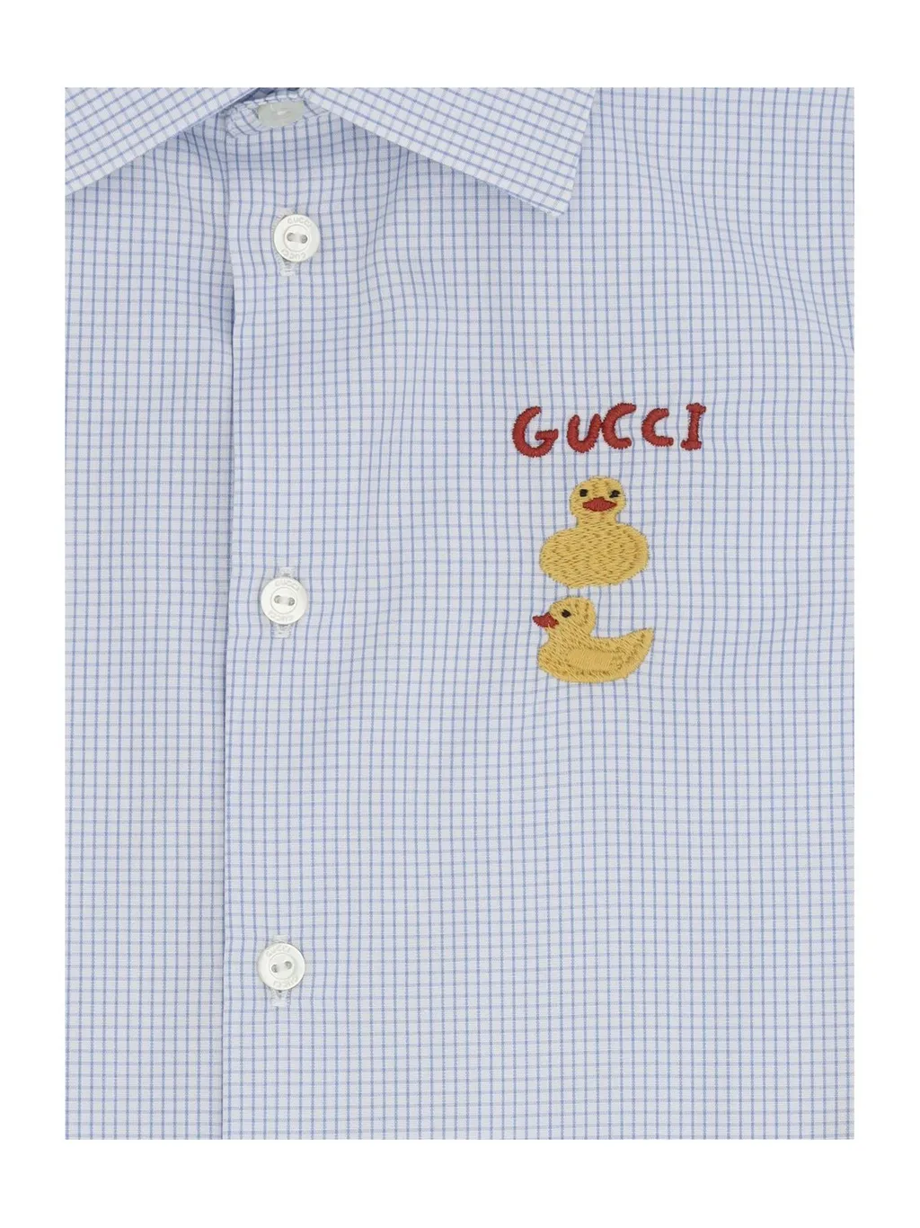 Gucci Kids Logo Embroidered Checked Shirt