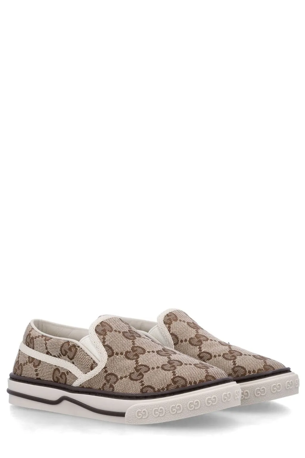 Gucci Kids Gg Logo Embossed Slip-On Sneakers