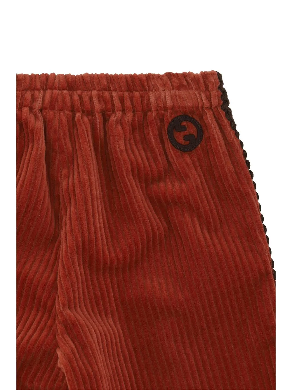 Gucci Kids Logo Embroidered Corduroy Trousers