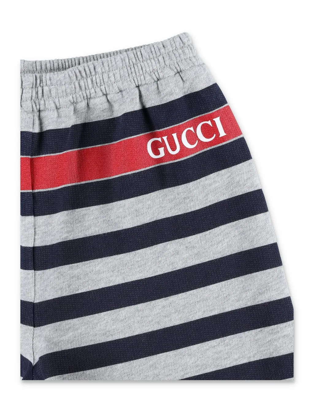 Gucci Kids Logo Printed Striped Shorts