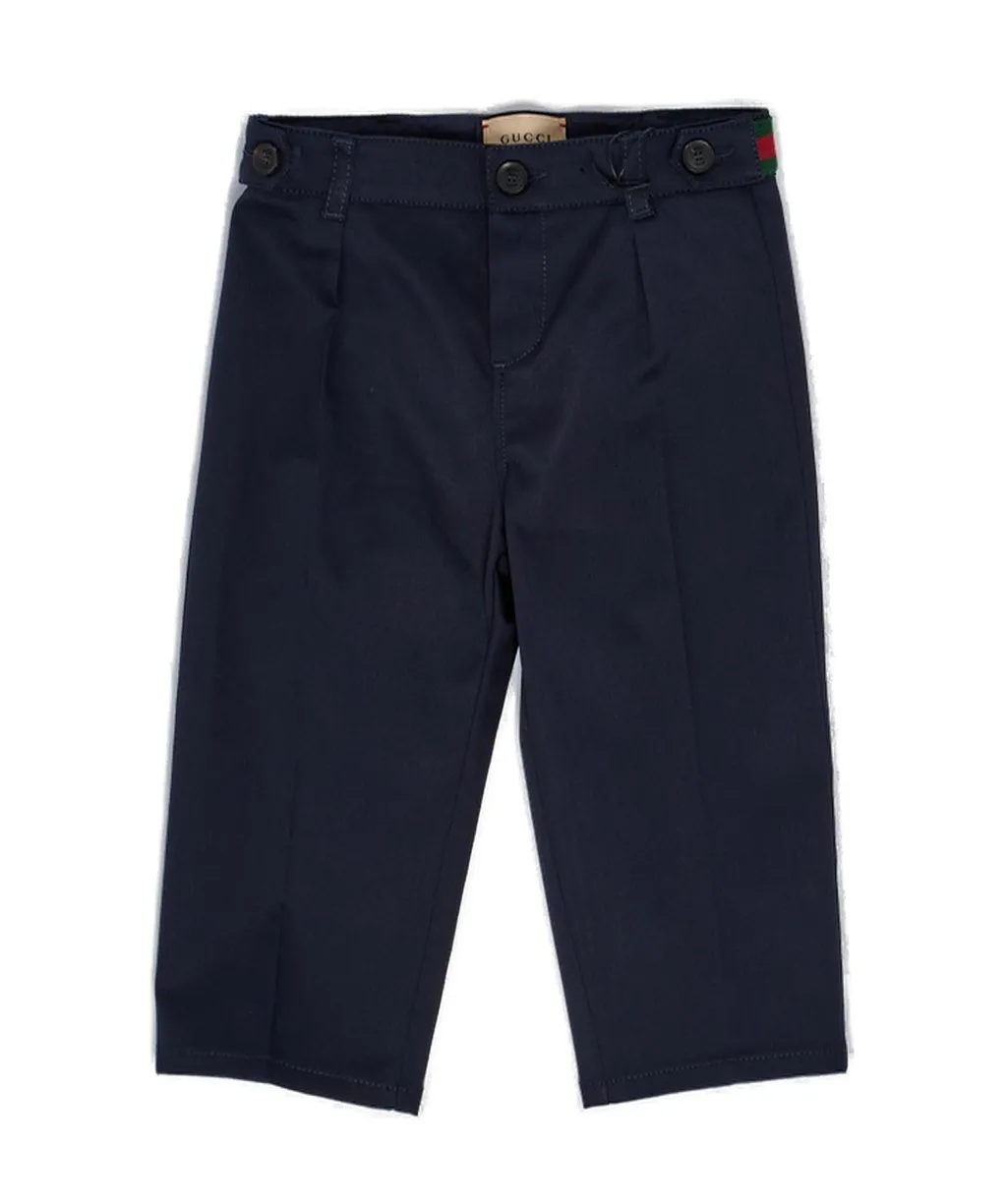Gucci Kids Web Detailed Straight Leg Trousers
