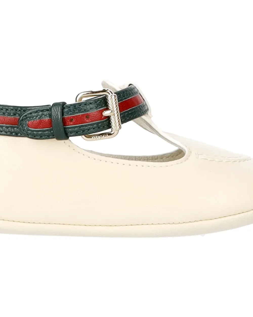 Gucci Kids Web-Stripe Round Toe Ballet Flats
