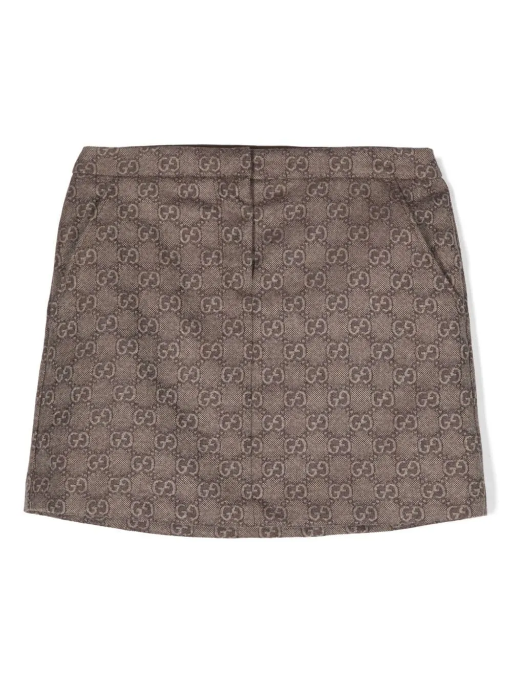 Gucci Kids Gg Supreme-Patterned Straight Hem Skirt