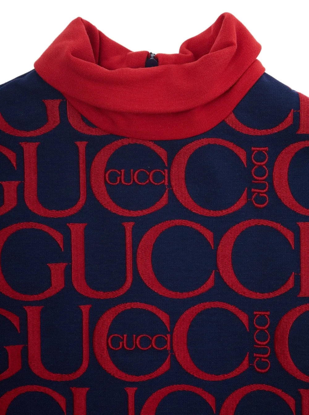 Gucci Kids Logo Embroidered Roll Neck Dress
