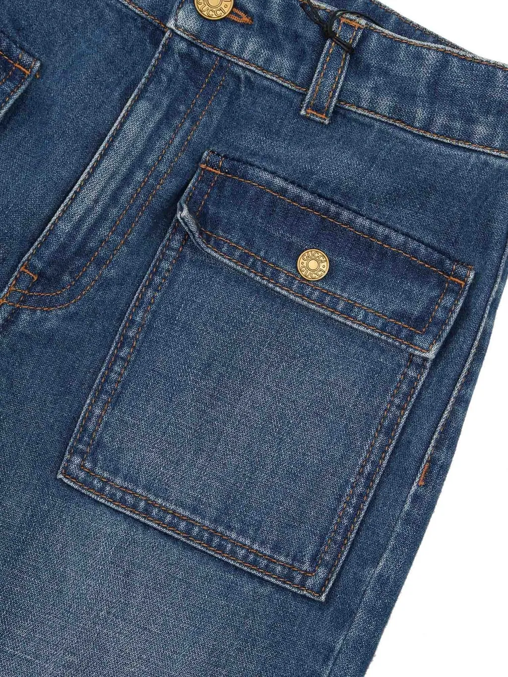 Gucci Kids Interlocking G Logo Patch Jeans