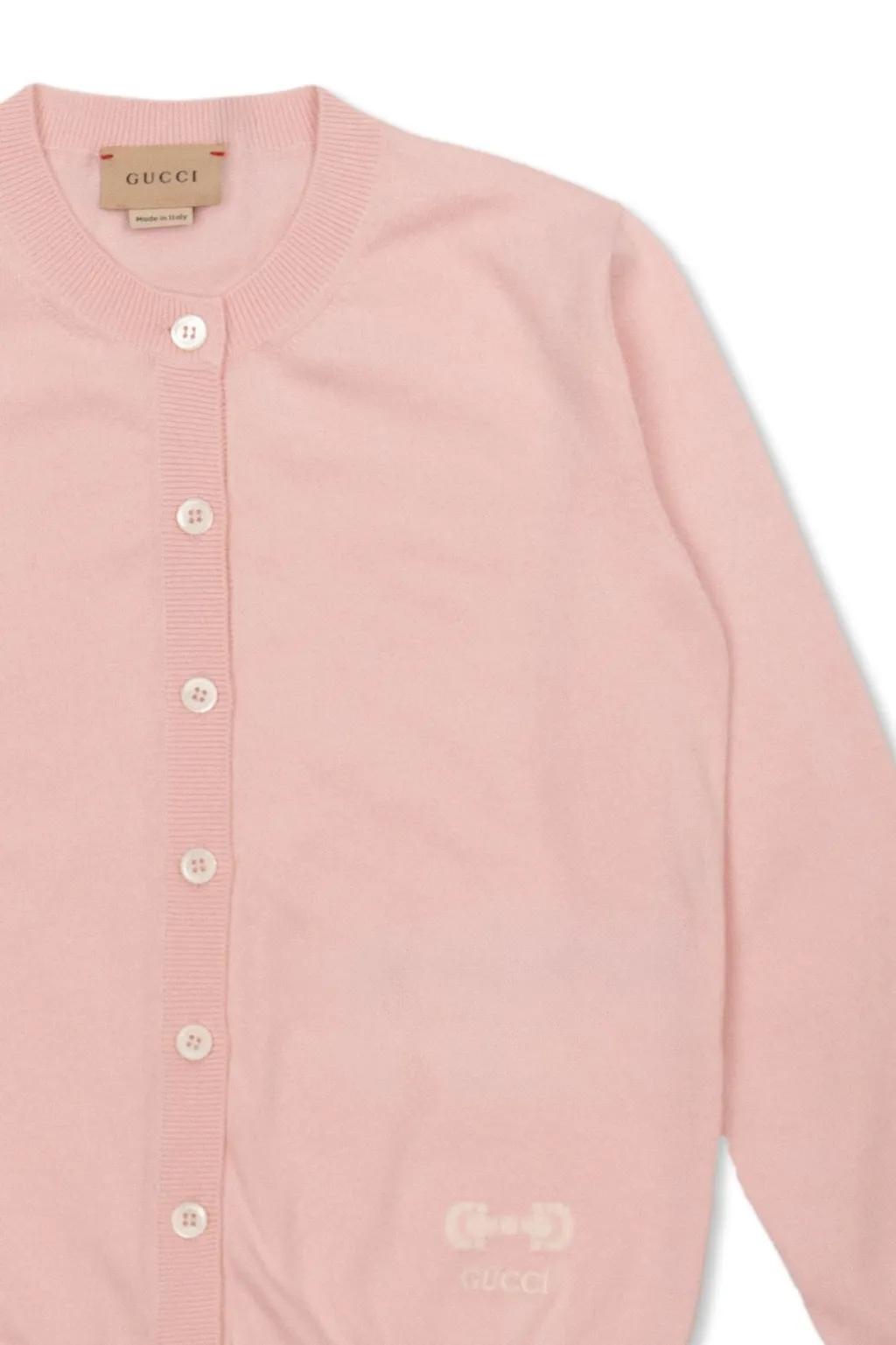 Gucci Kids Logo Intarsia Long-Sleeved Cardigan