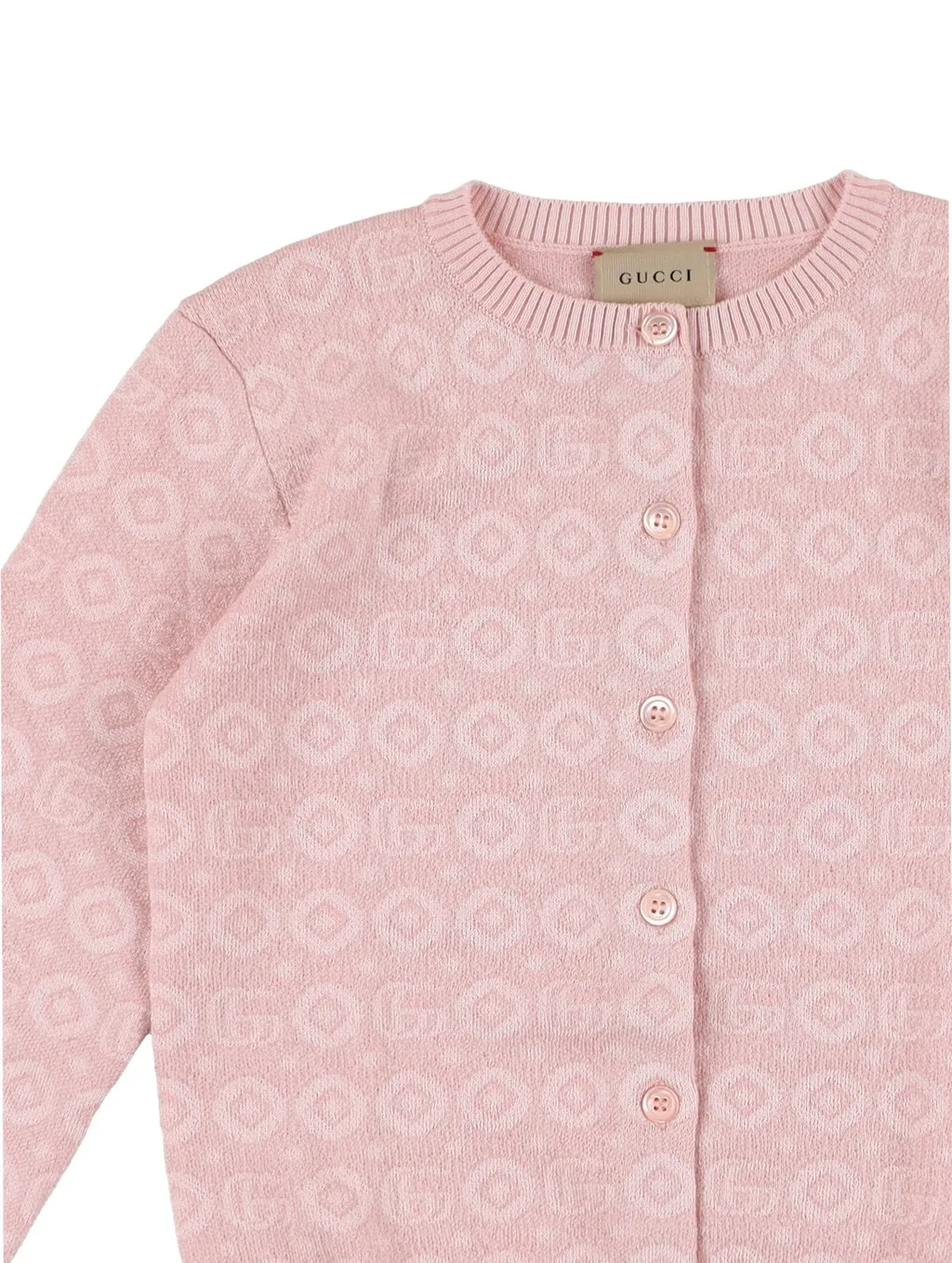 Gucci Kids Double G Crewneck Knitted Cardigan