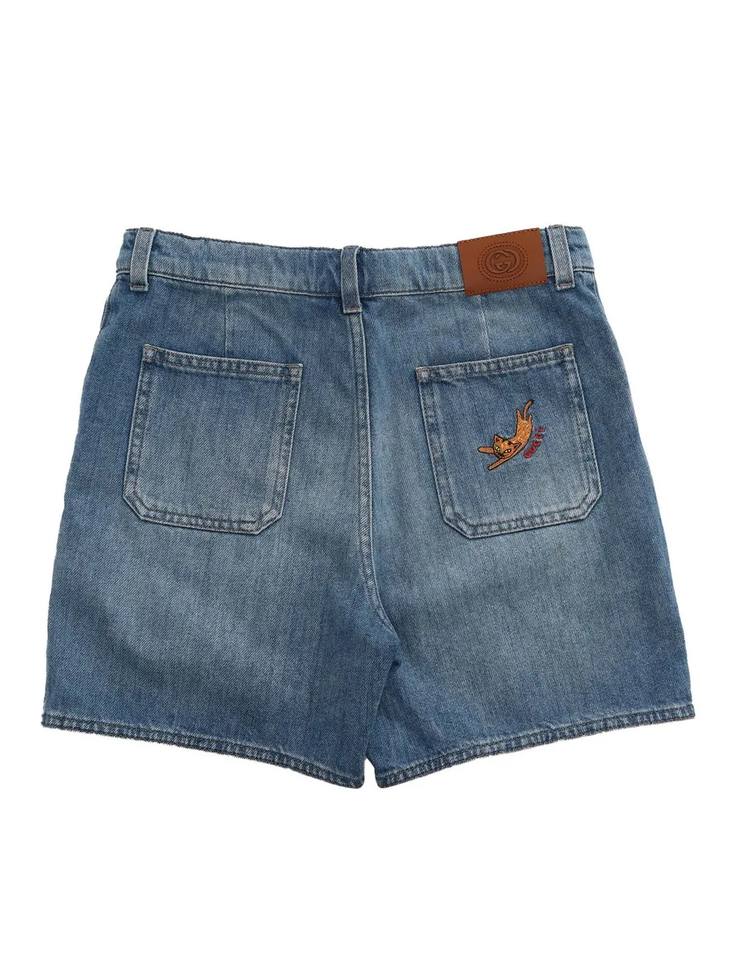 Gucci Kids Logo Patch Denim Shorts