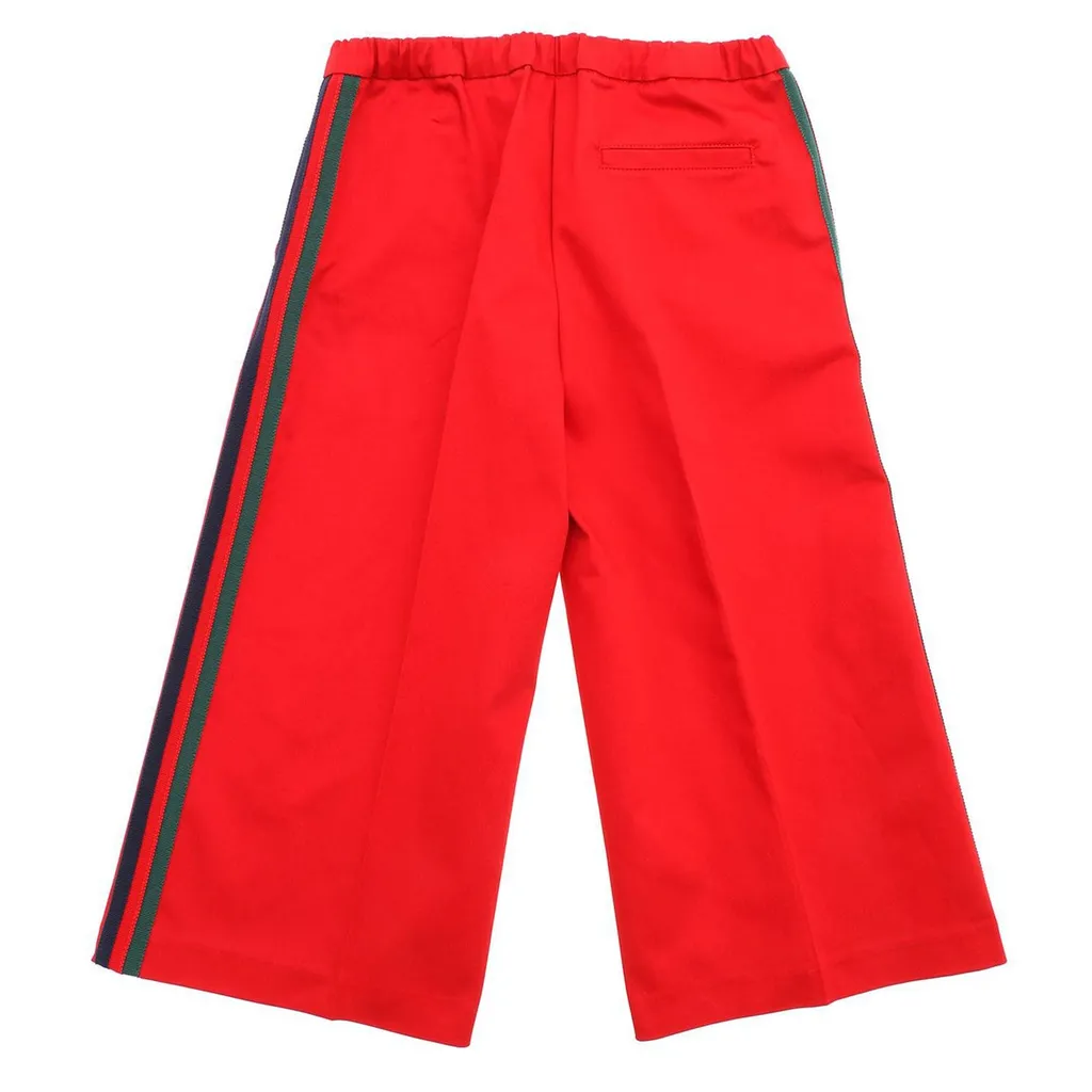 Gucci Kids Wed Ribbon Wide Leg Trousers