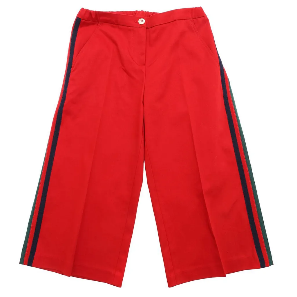 Gucci Kids Wed Ribbon Wide Leg Trousers
