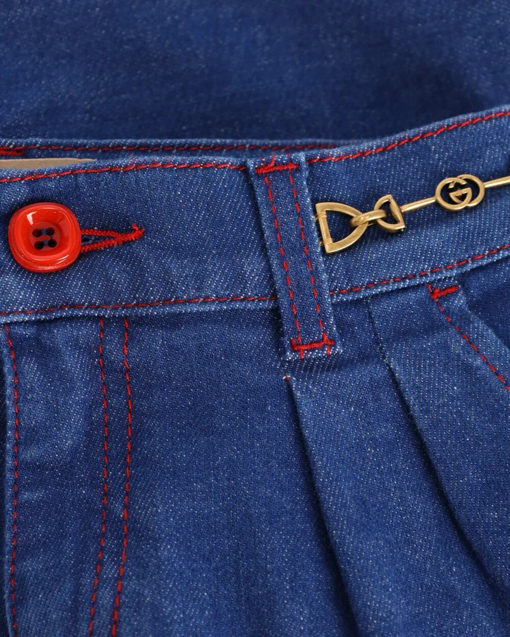 Gucci Kids Button Detailed Denim Shorts