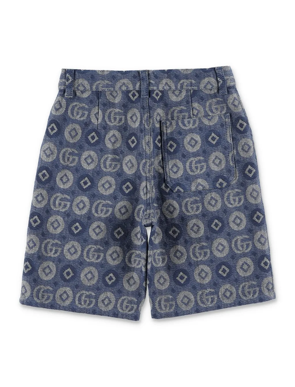 Gucci Kids Button Detailed Monogram Denim Shorts